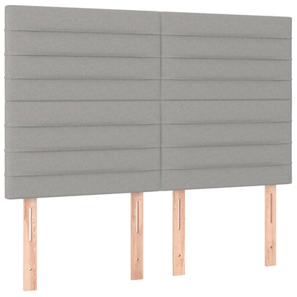 Kopfteil Hellgrau 144x5x118/128 cm Stoff