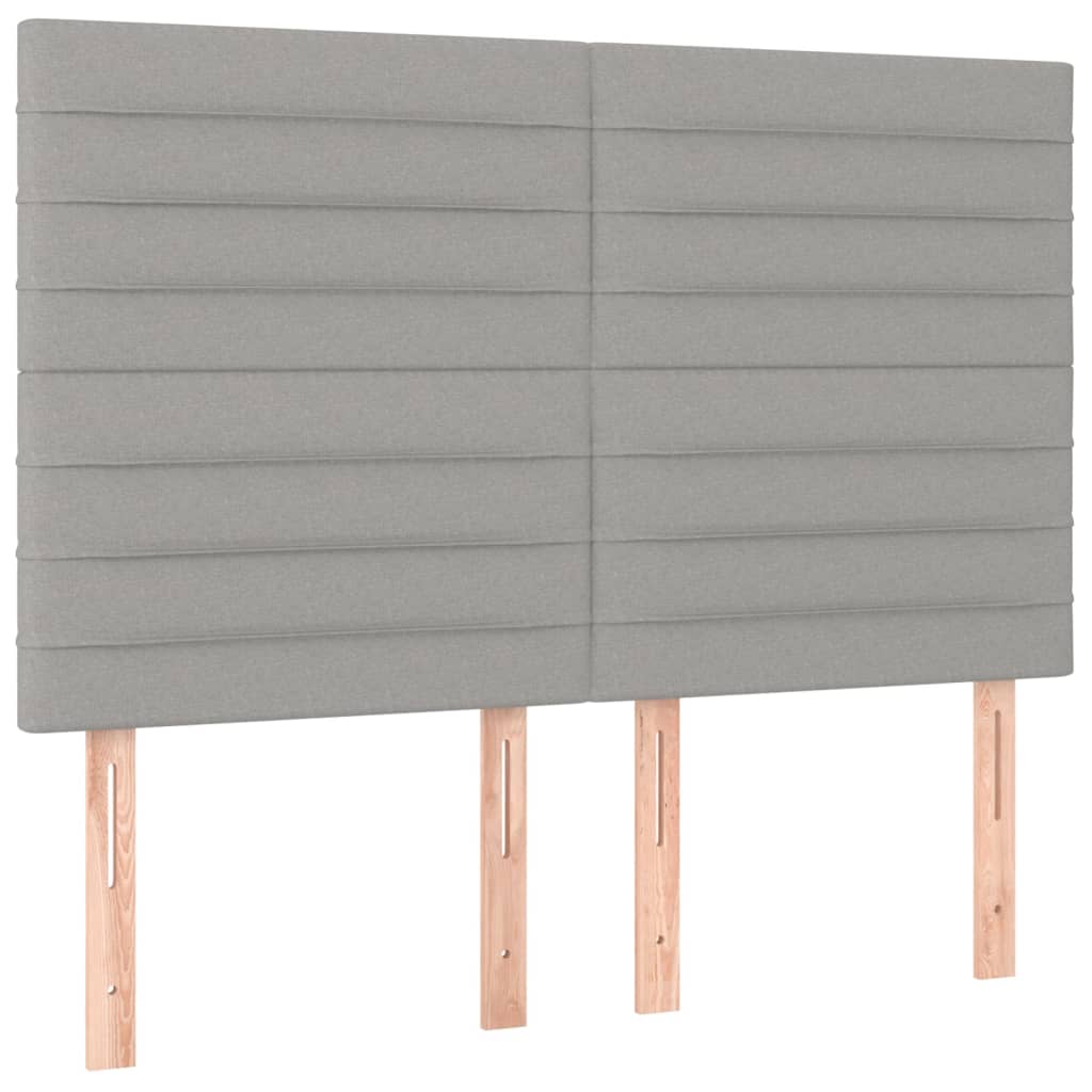 Kopfteil Hellgrau 144x5x118/128 cm Stoff