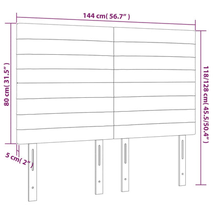 Kopfteil Hellgrau 144x5x118/128 cm Stoff