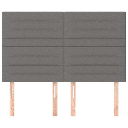 Kopfteil Dunkelgrau 144 x 5 x 118/128 cm Stoff