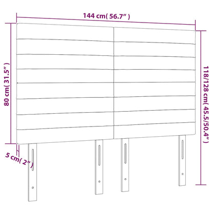 Kopfteil Dunkelgrau 144 x 5 x 118/128 cm Stoff
