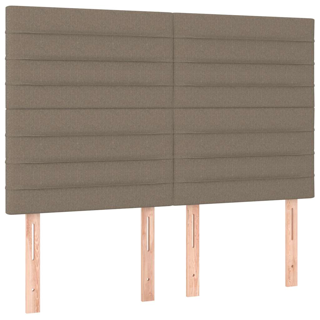 Kopfteil Taupe 144x5x118/128 cm Stoff