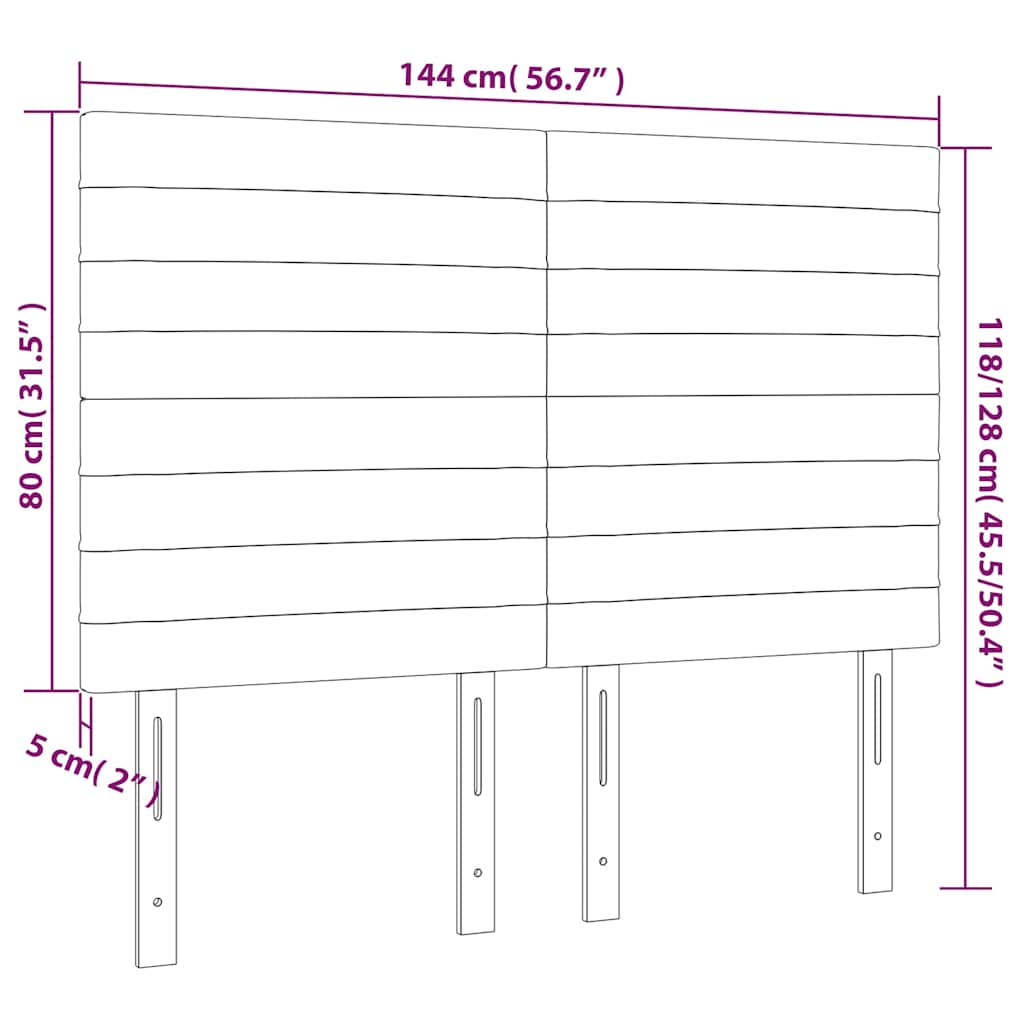 Kopfteil Blau 144x5x118/128 cm Stoff