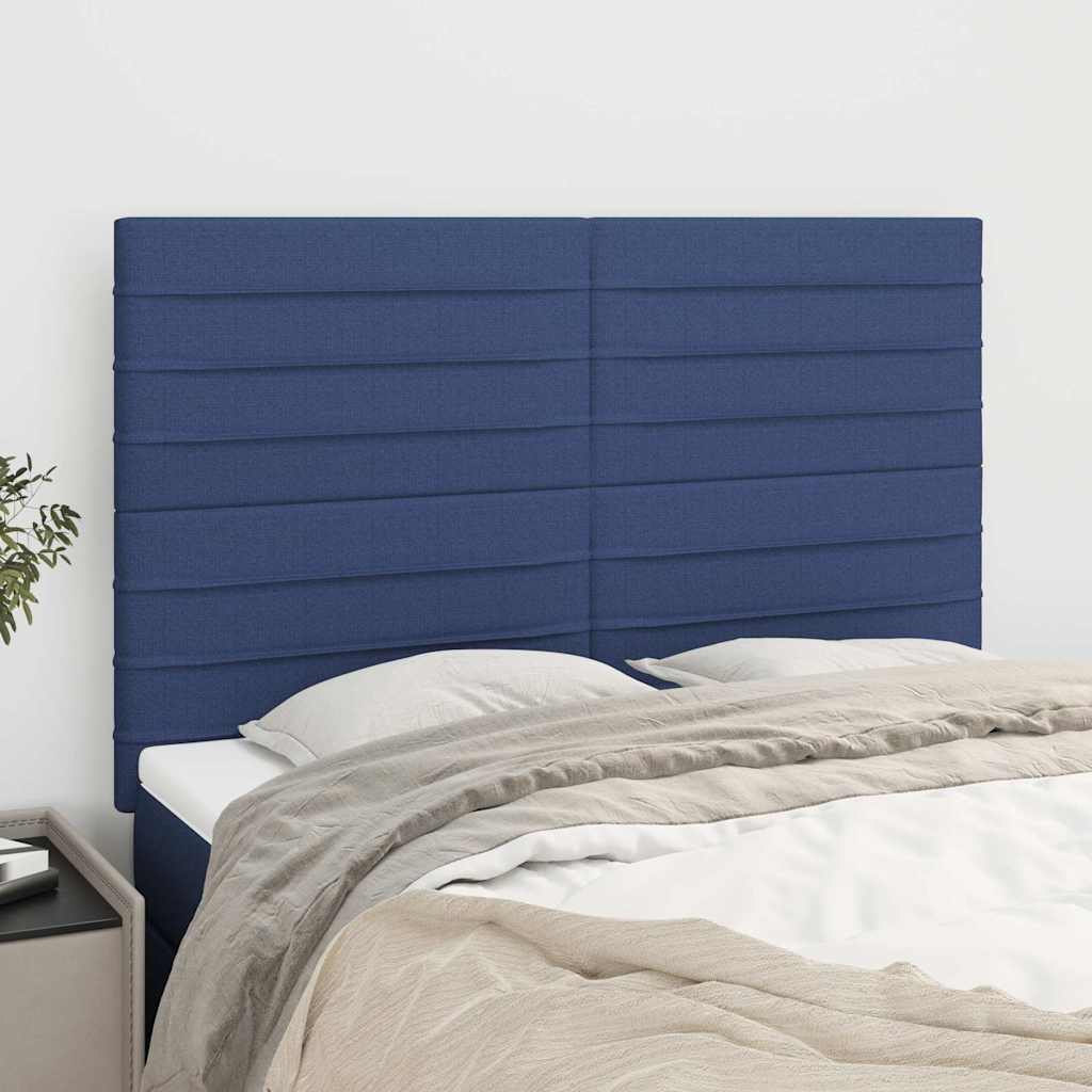 Kopfteil Blau 144x5x118/128 cm Stoff