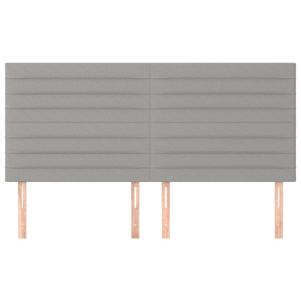 Kopfteil Hellgrau 160 x 5 x 118/128 cm Stoff