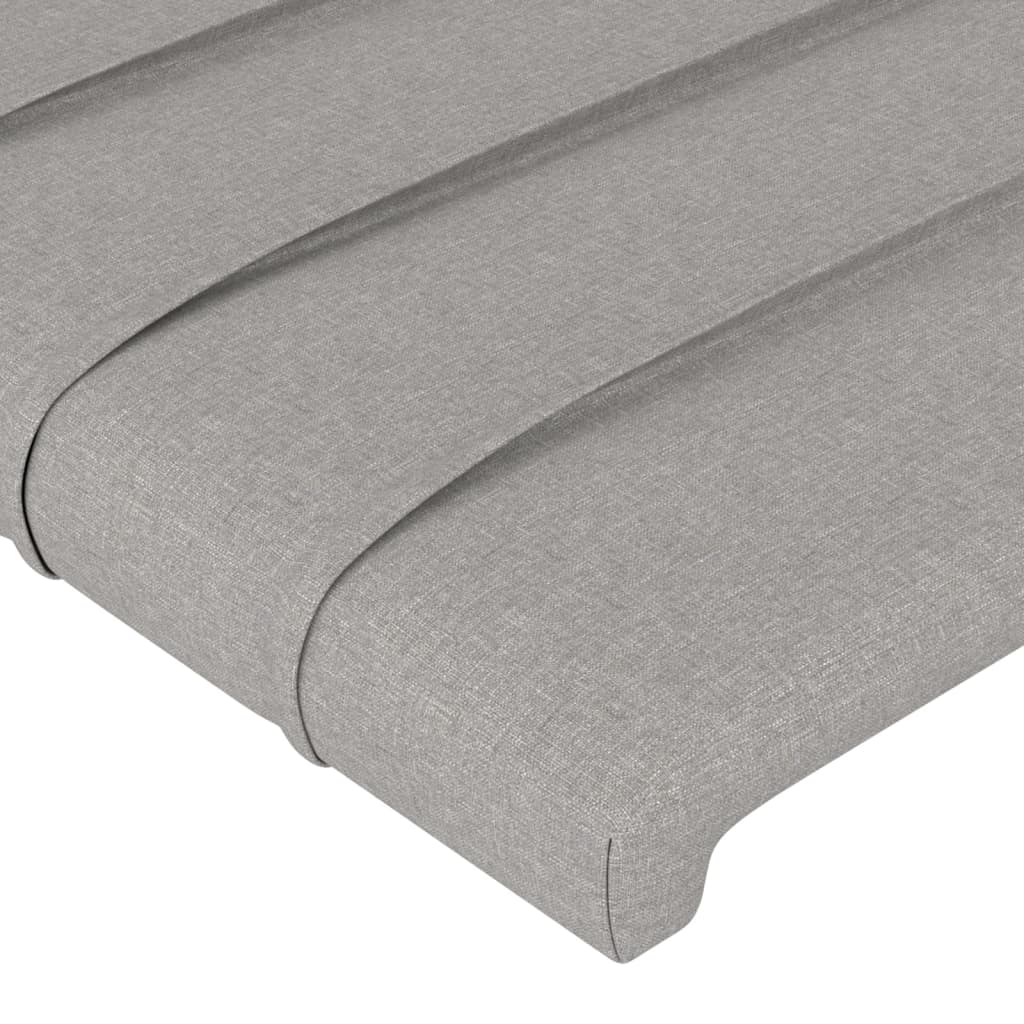 Kopfteil Hellgrau 160 x 5 x 118/128 cm Stoff
