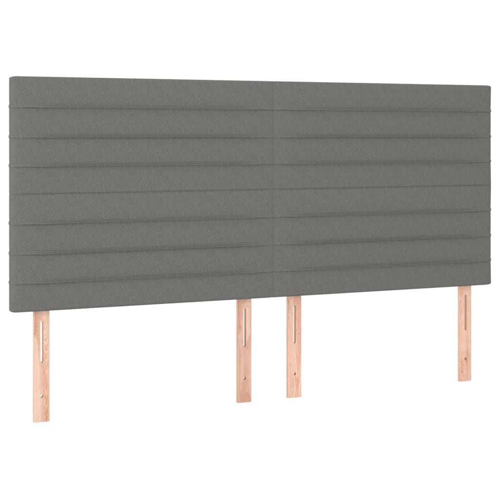 Kopfteil Dunkelgrau 160 x 5 x 118/128 cm Stoff