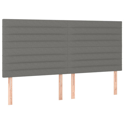 Kopfteil Dunkelgrau 160 x 5 x 118/128 cm Stoff