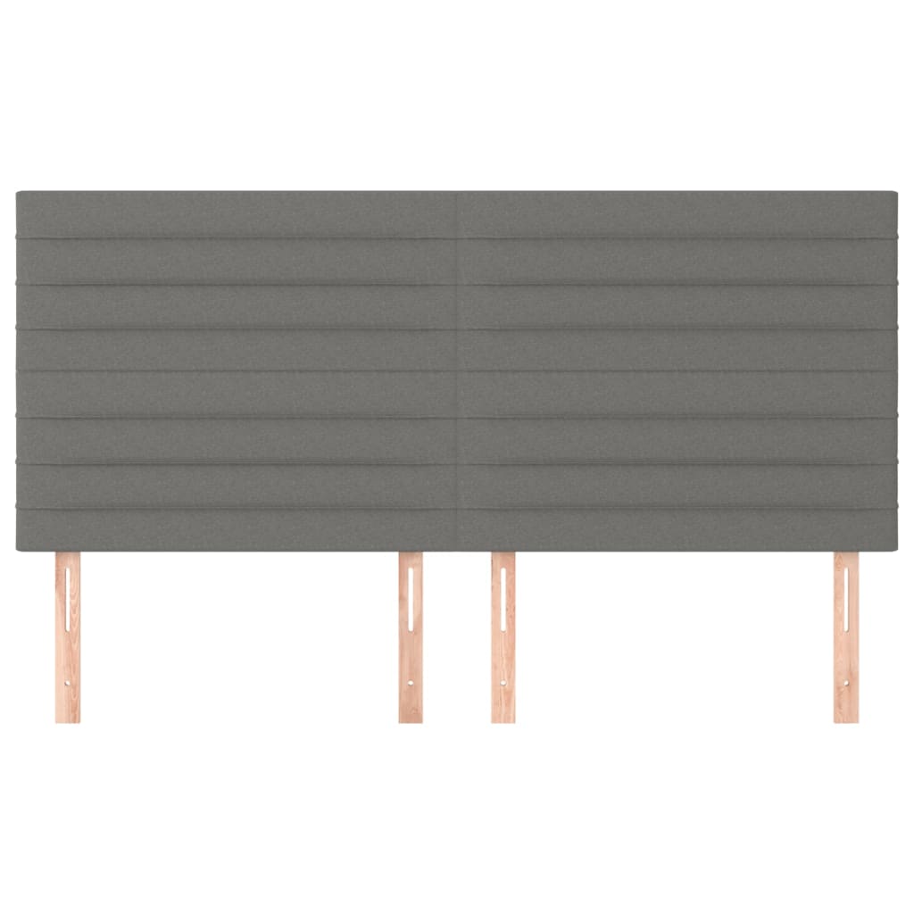 Kopfteil Dunkelgrau 160 x 5 x 118/128 cm Stoff