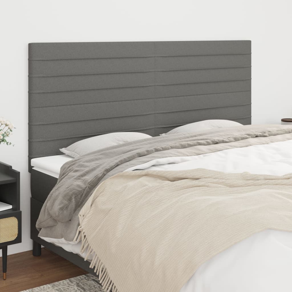 Kopfteil Dunkelgrau 160 x 5 x 118/128 cm Stoff