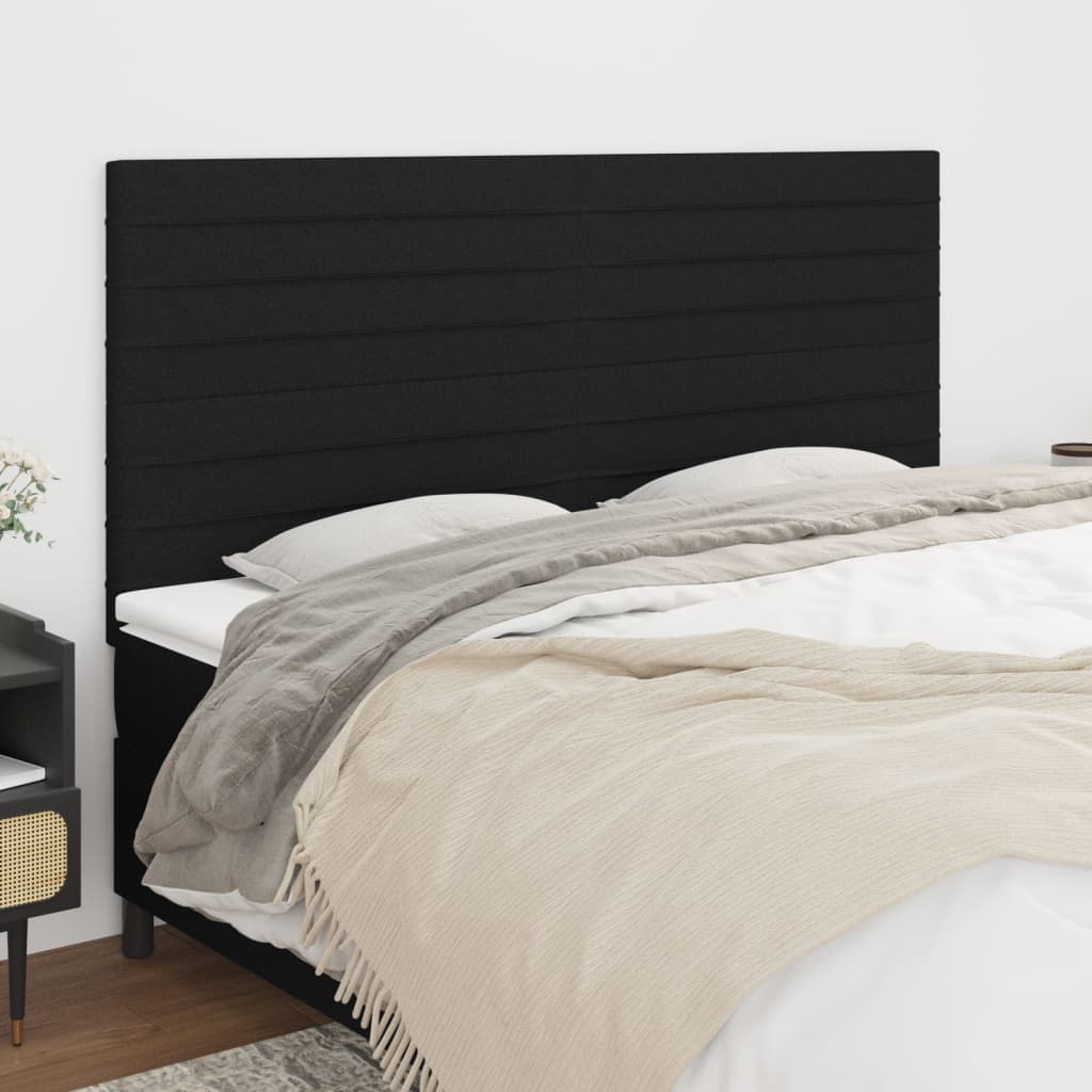 Kopfteil Schwarz 160 x 5 x 118/128 cm Stoff