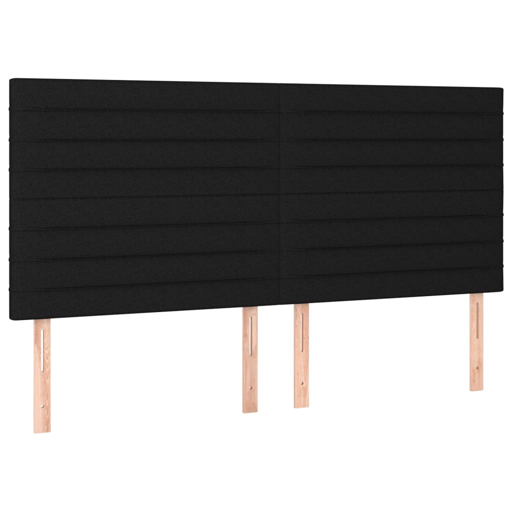 Kopfteil Schwarz 200 x 5 x 118/128 cm Stoff