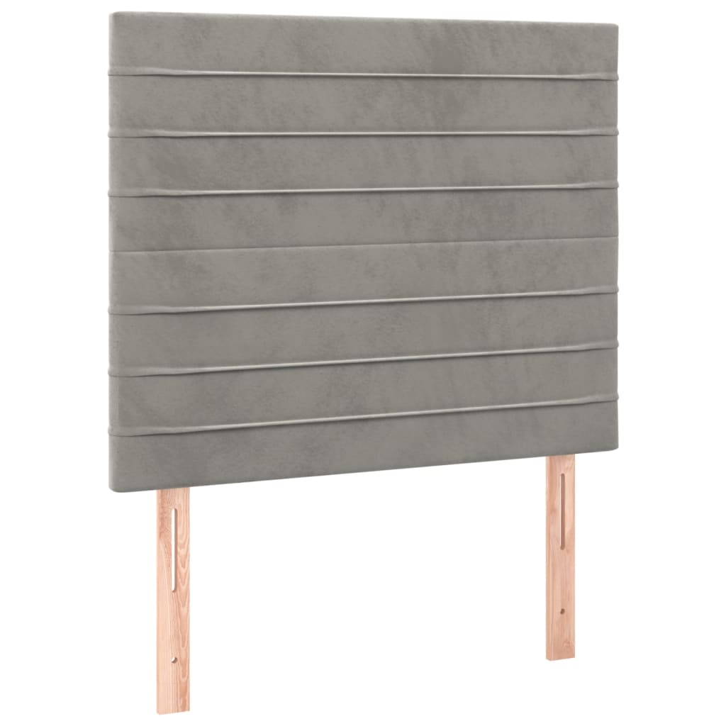 Kopfteil Hellgrau 80x5x118/128 cm Samt