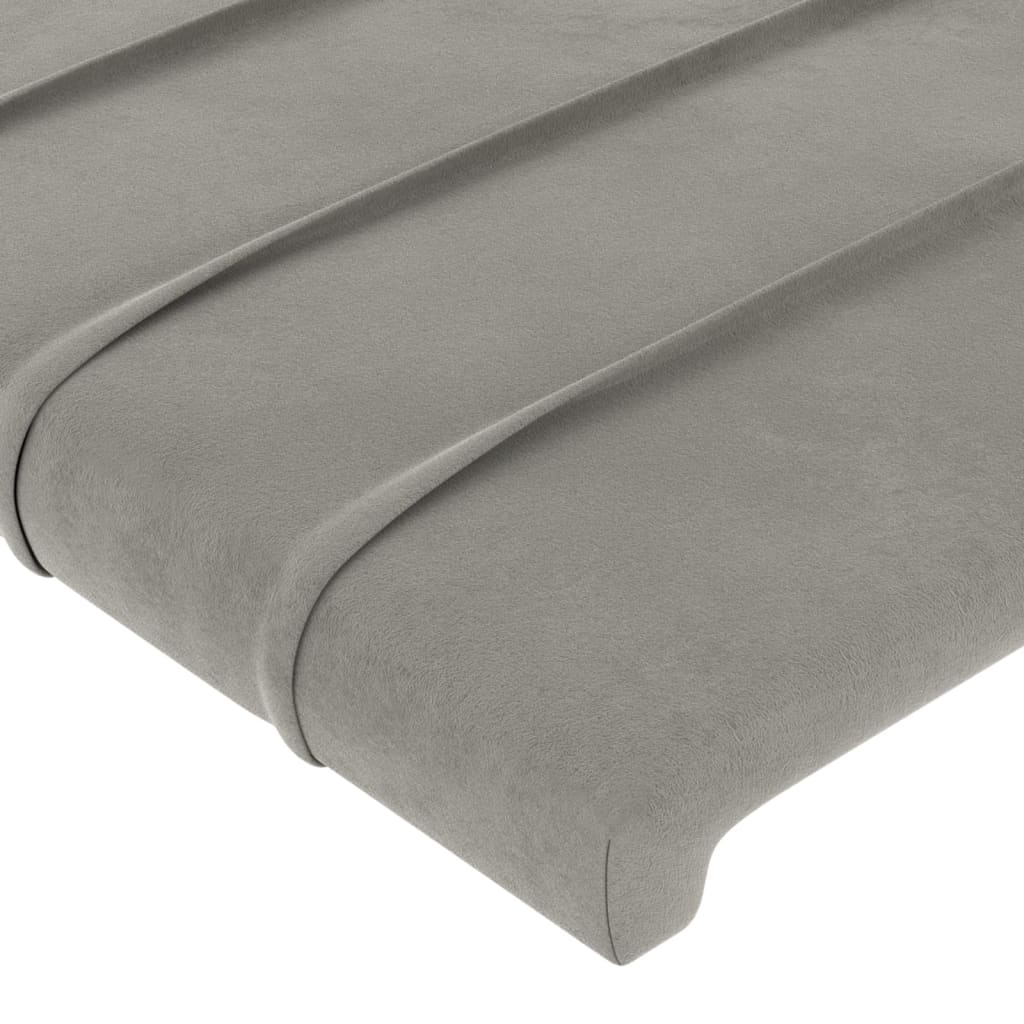 Kopfteil Hellgrau 80x5x118/128 cm Samt