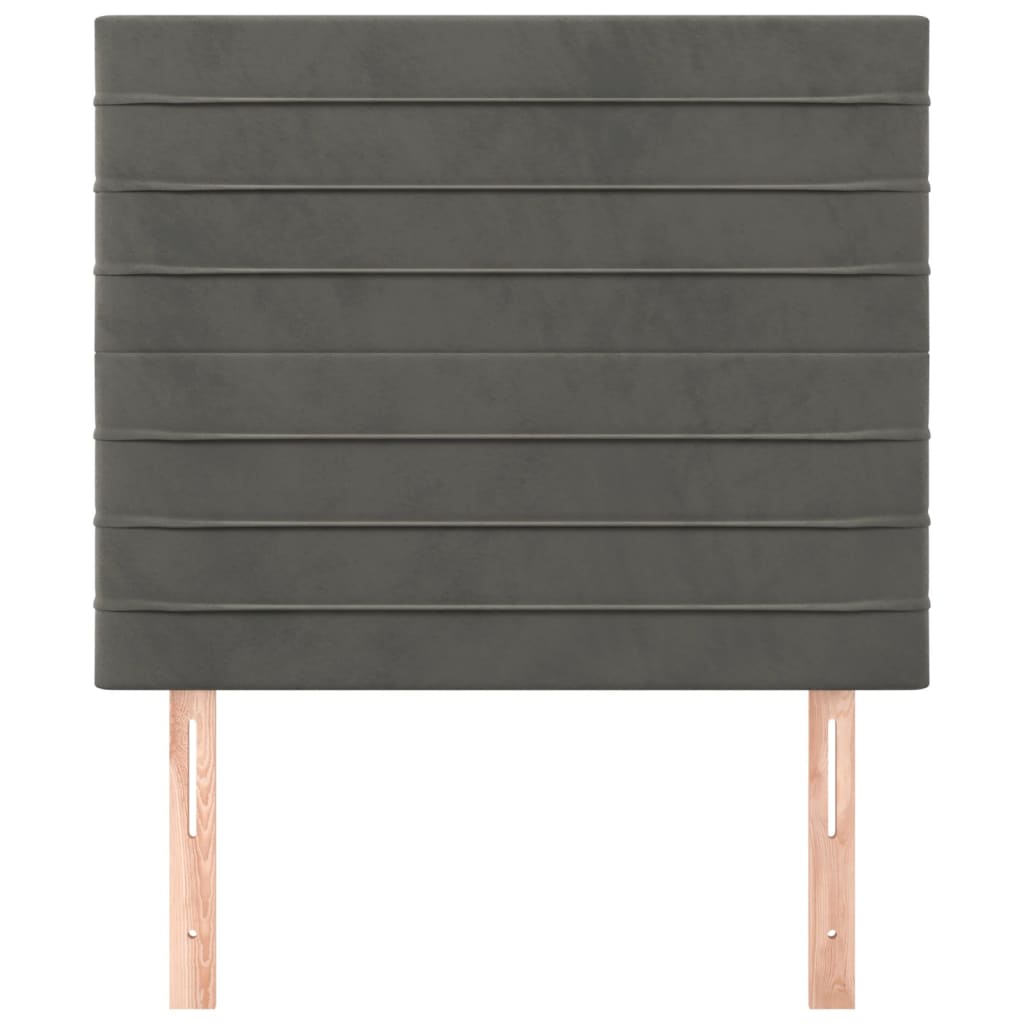 Kopfteil Dunkelgrau 80 x 5 x 118/128 cm Samt