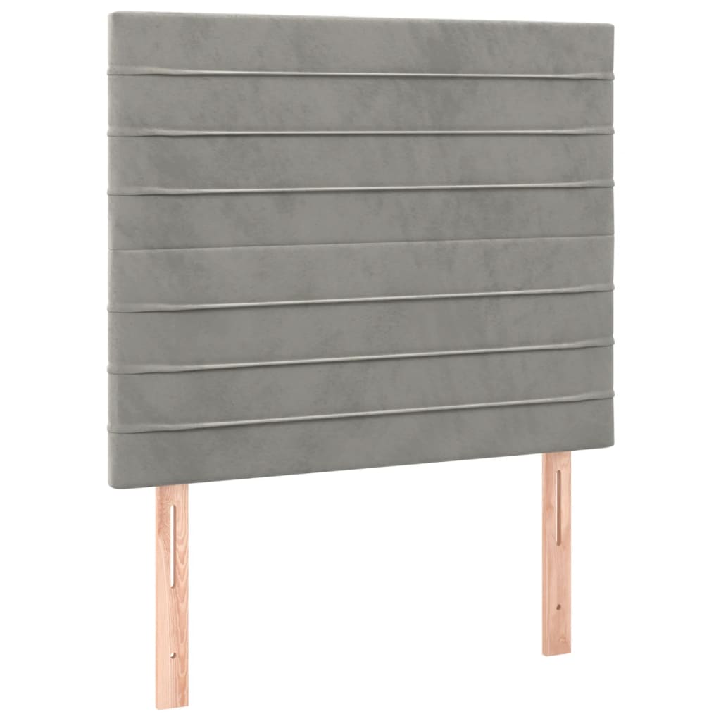 Kopfteil Hellgrau 90x5x118/128 cm Samt