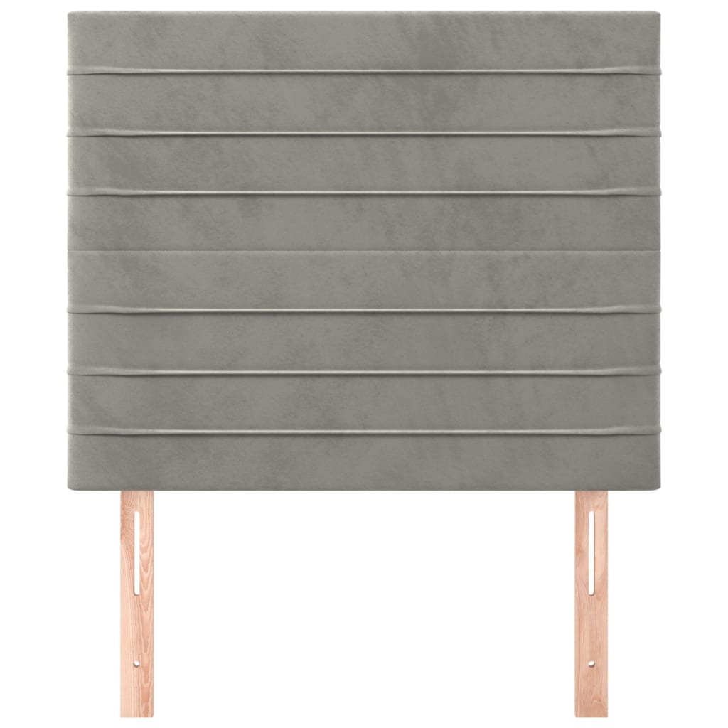 Kopfteil Hellgrau 100 x 5 x 118/128 cm Samt