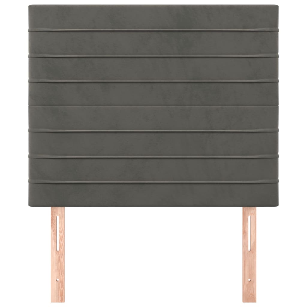 Kopfteil Dunkelgrau 100 x 5 x 118/128 cm Samt