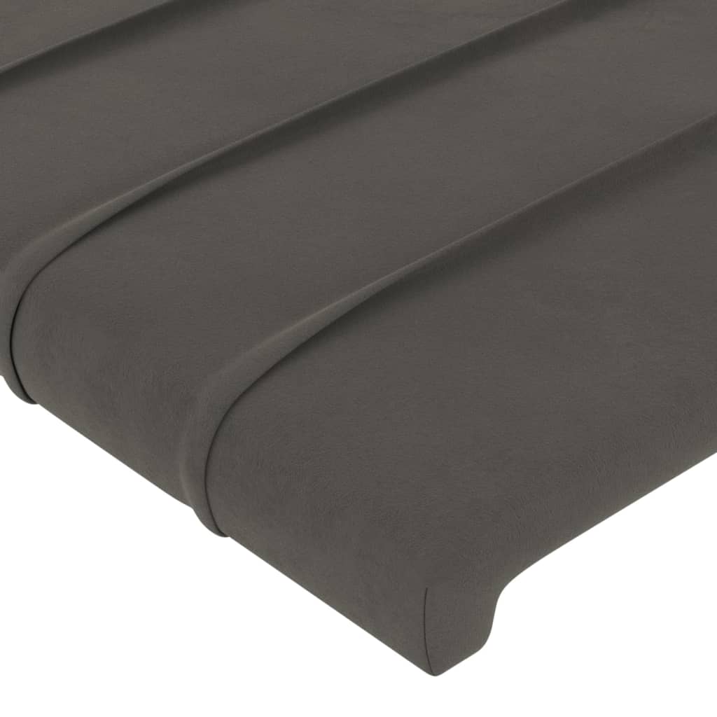 Kopfteil Dunkelgrau 100 x 5 x 118/128 cm Samt