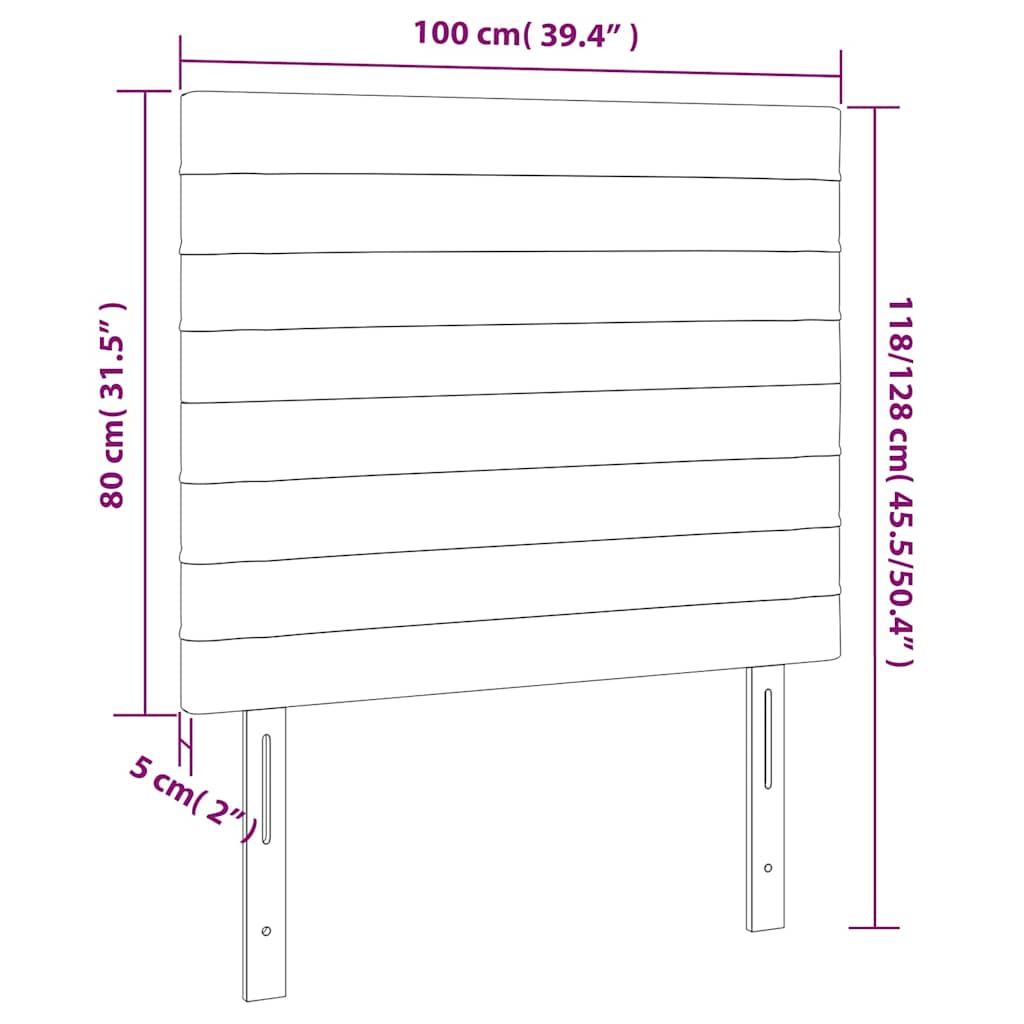 Kopfteil Dunkelblau 100x5x118/128 cm Samt
