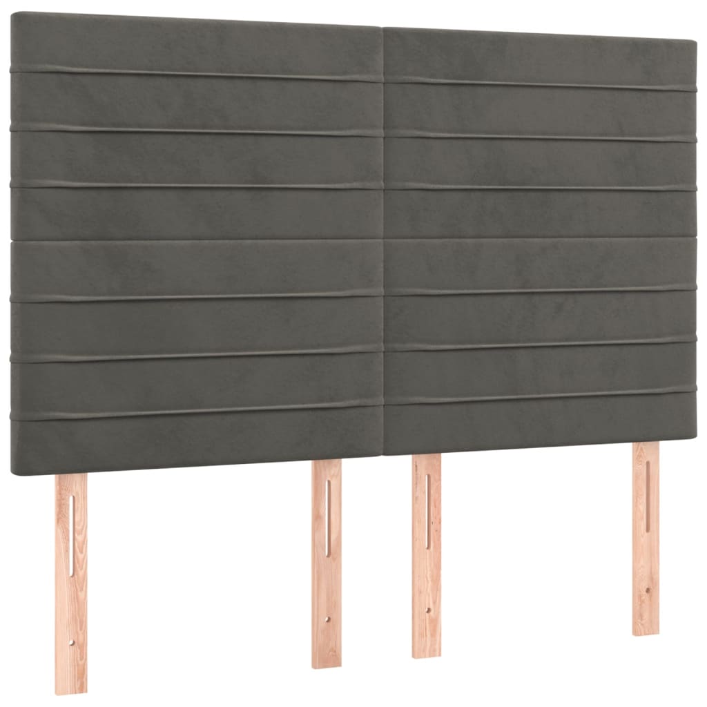 Kopfteil Dunkelgrau 144 x 5 x 118/128 cm Samt