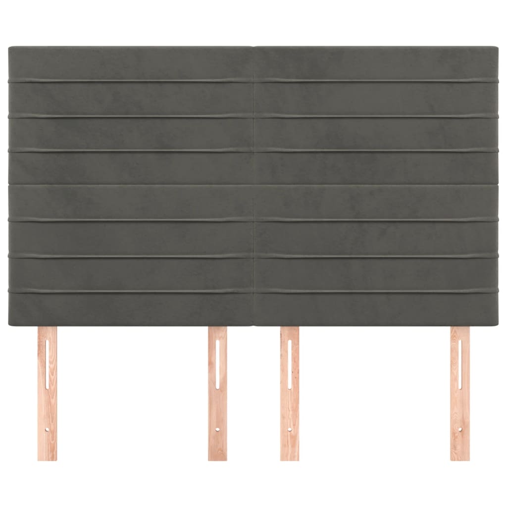Kopfteil Dunkelgrau 144 x 5 x 118/128 cm Samt