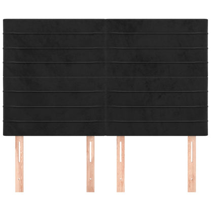 Kopfteil Schwarz 144x5x118/128 cm Samt