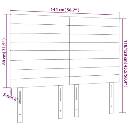 Kopfteil Schwarz 144x5x118/128 cm Samt
