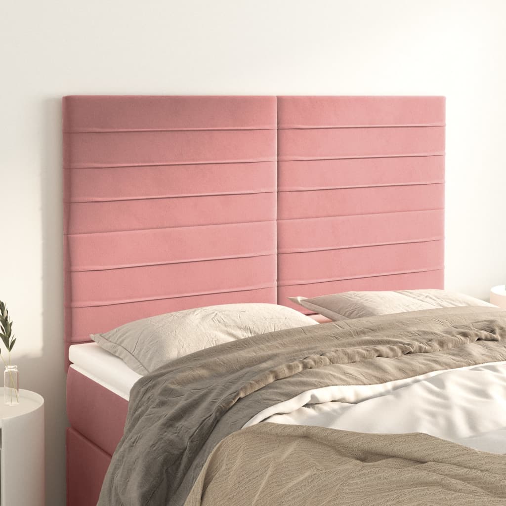 Kopfteil Rosa 144x5x118/128 cm Samt