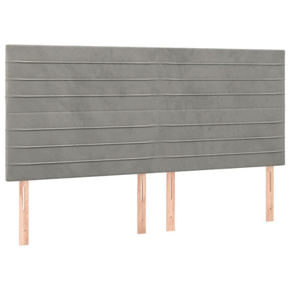 Kopfteil Hellgrau 180x5x118/128 cm Samt