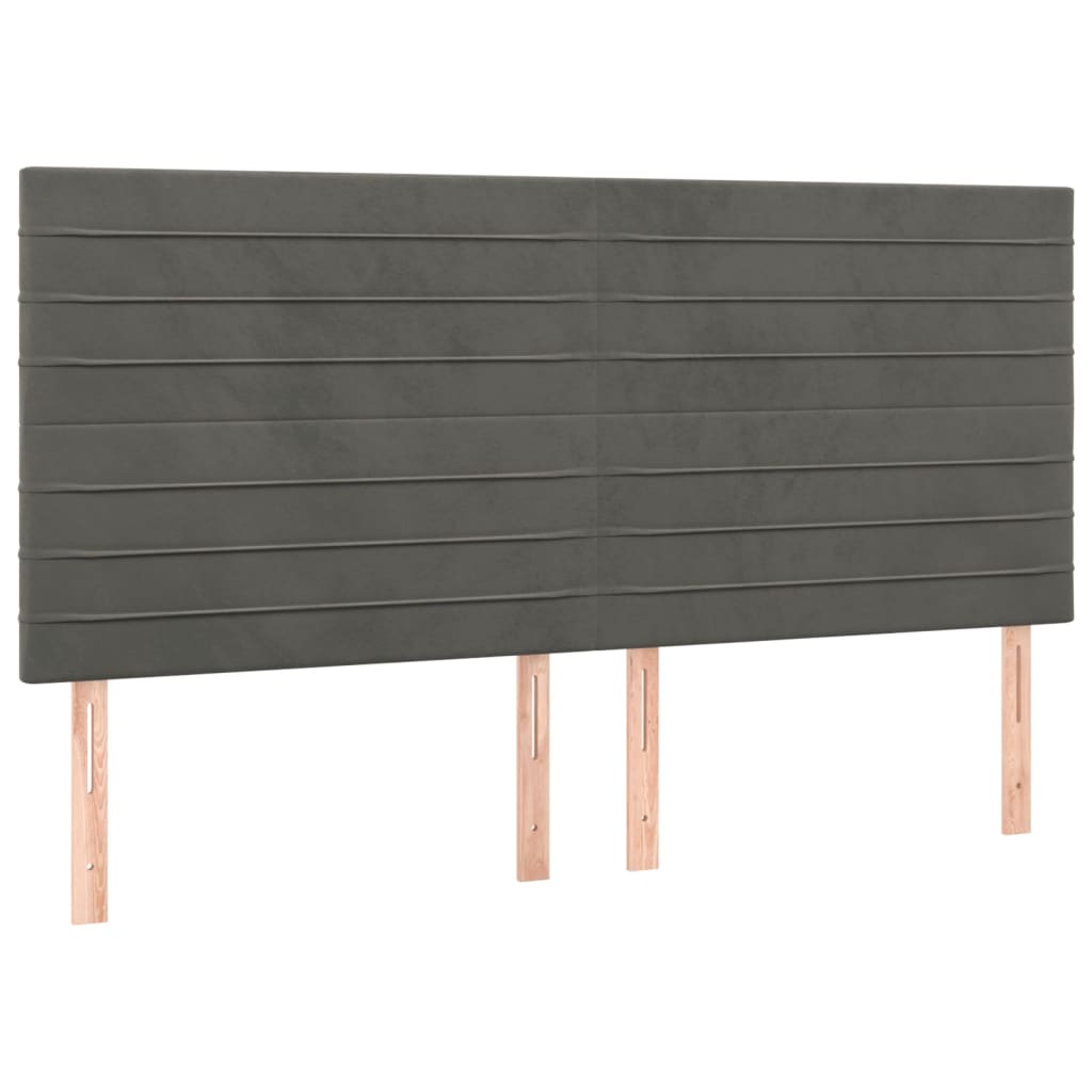 Kopfteil Dunkelgrau 180 x 5 x 118/128 cm Samt