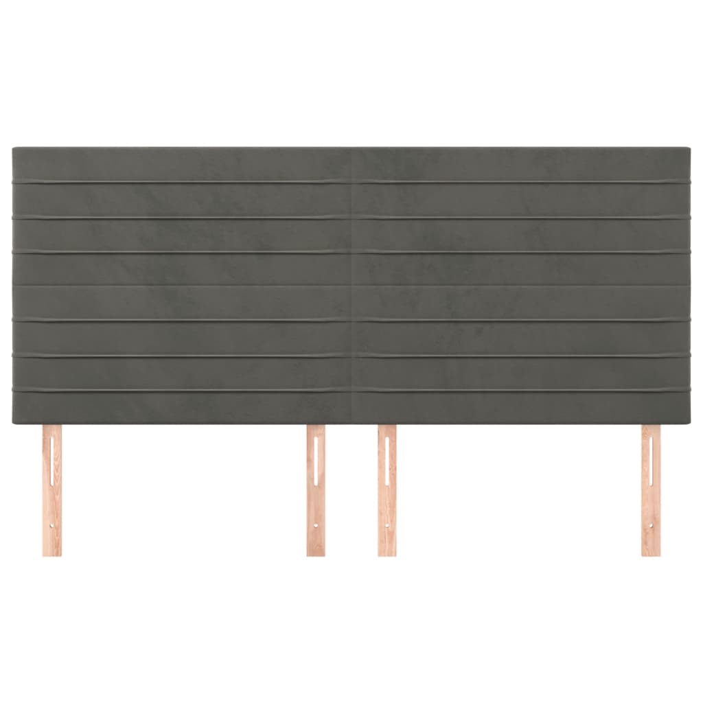 Kopfteil Dunkelgrau 180 x 5 x 118/128 cm Samt