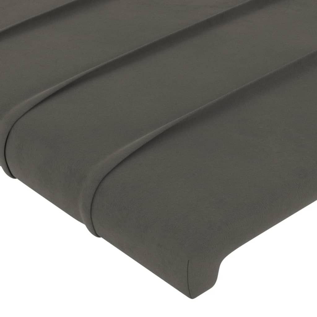 Kopfteil Dunkelgrau 180 x 5 x 118/128 cm Samt