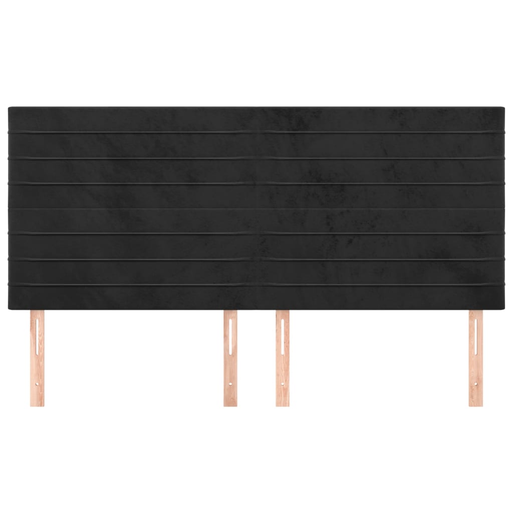 Kopfteil Schwarz 180x5x118/128 cm Samt