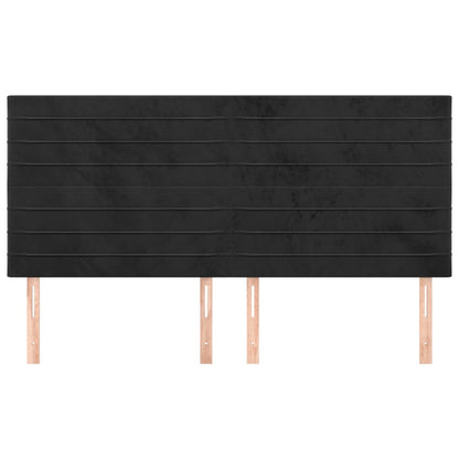 Kopfteil Schwarz 180x5x118/128 cm Samt