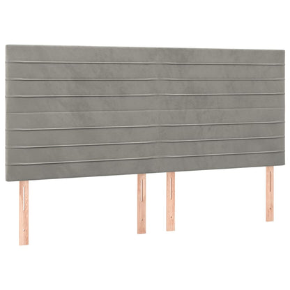 Kopfteil Hellgrau 200 x 5 x 118/128 cm Samt