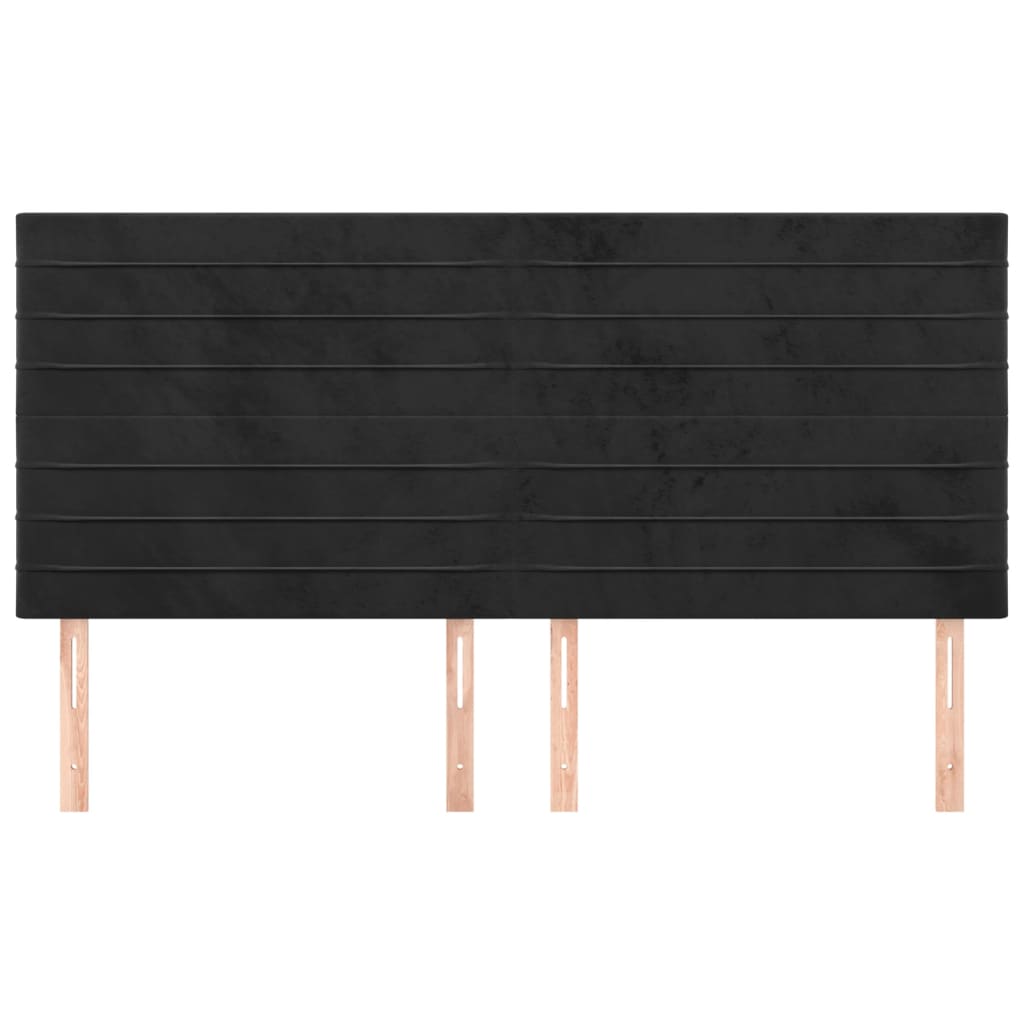 Kopfteil Schwarz 200 x 5 x 118/128 cm Samt