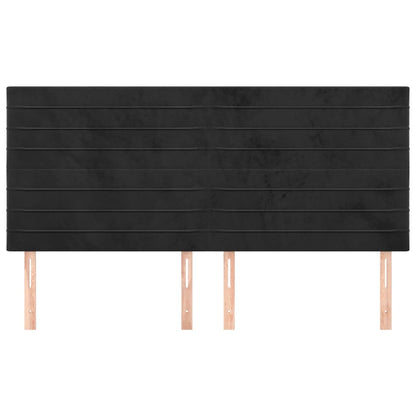 Kopfteil Schwarz 200 x 5 x 118/128 cm Samt