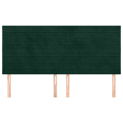 Kopfteil Dunkelgrün 200 x 5 x 118/128 cm Samt