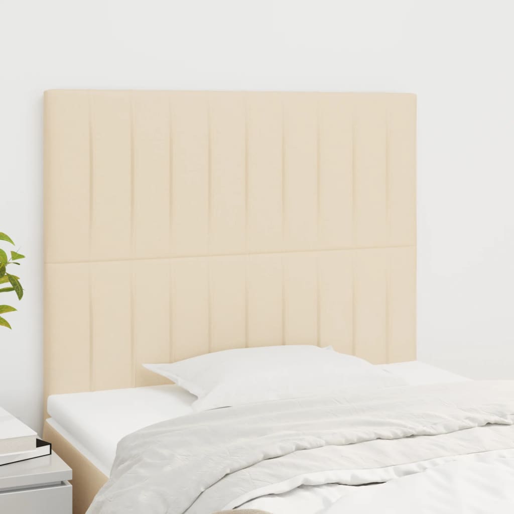 Kopfteil Creme 80x5x118/128 cm Stoff