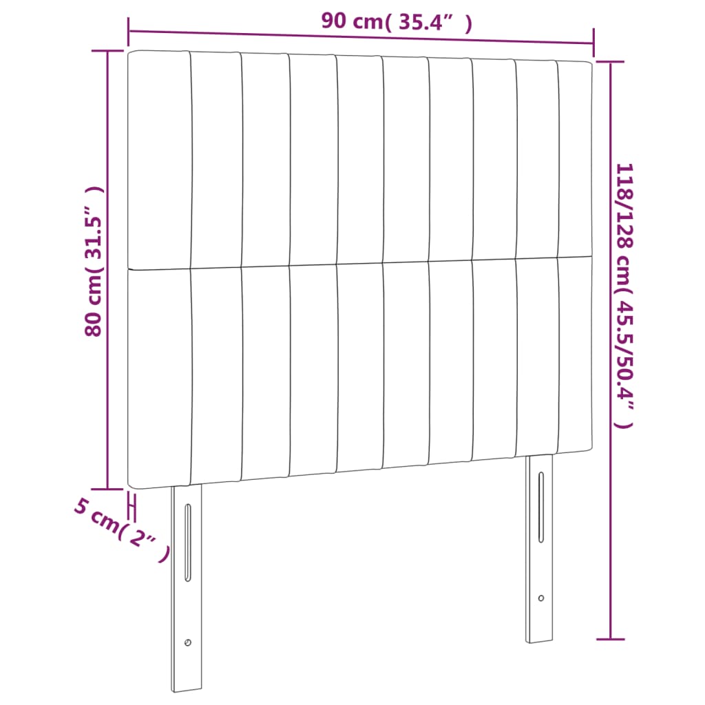Kopfteil Hellgrau 90x5x118/128 cm Stoff
