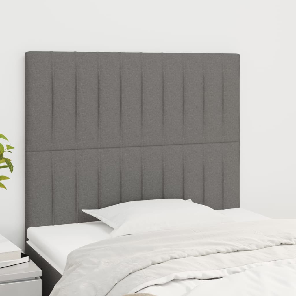Kopfteil Dunkelgrau 100 x 5 x 118/128 cm Stoff