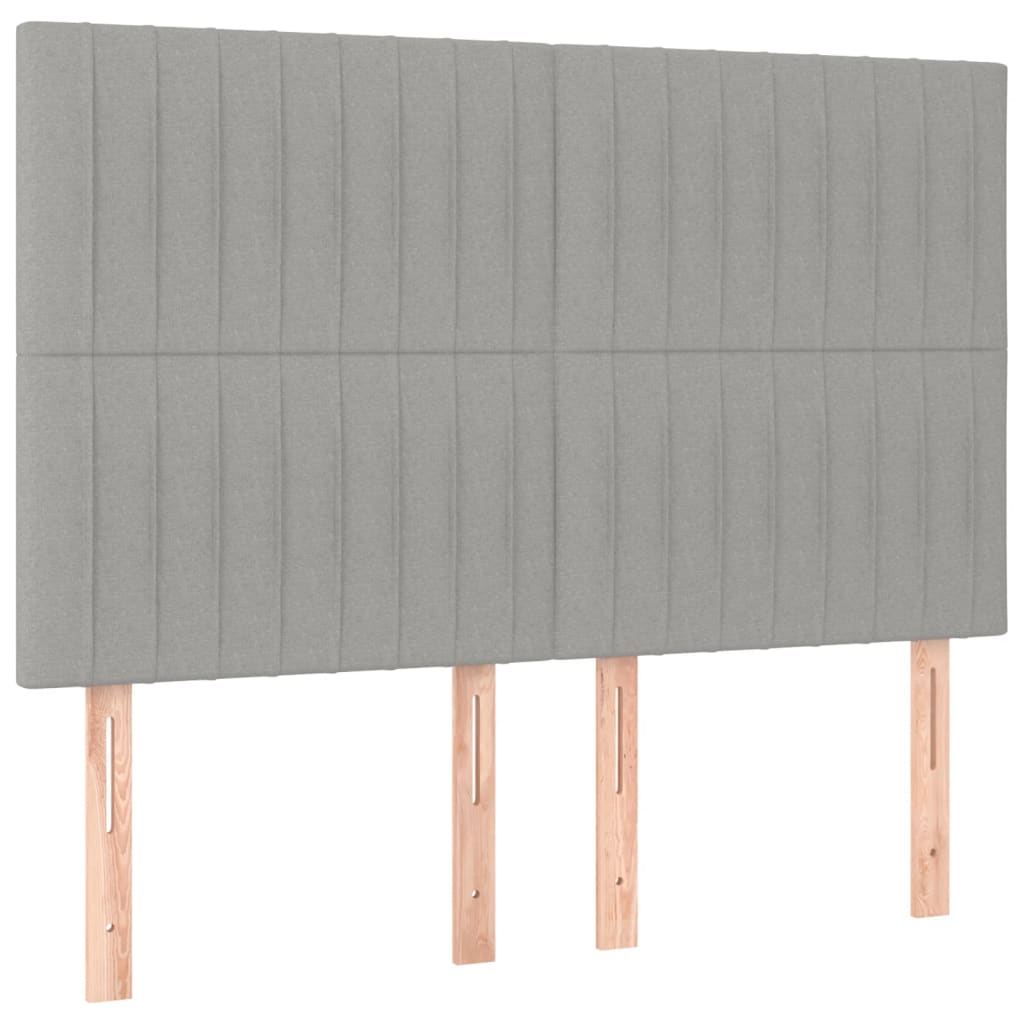 Kopfteil Hellgrau 144x5x118/128 cm Stoff