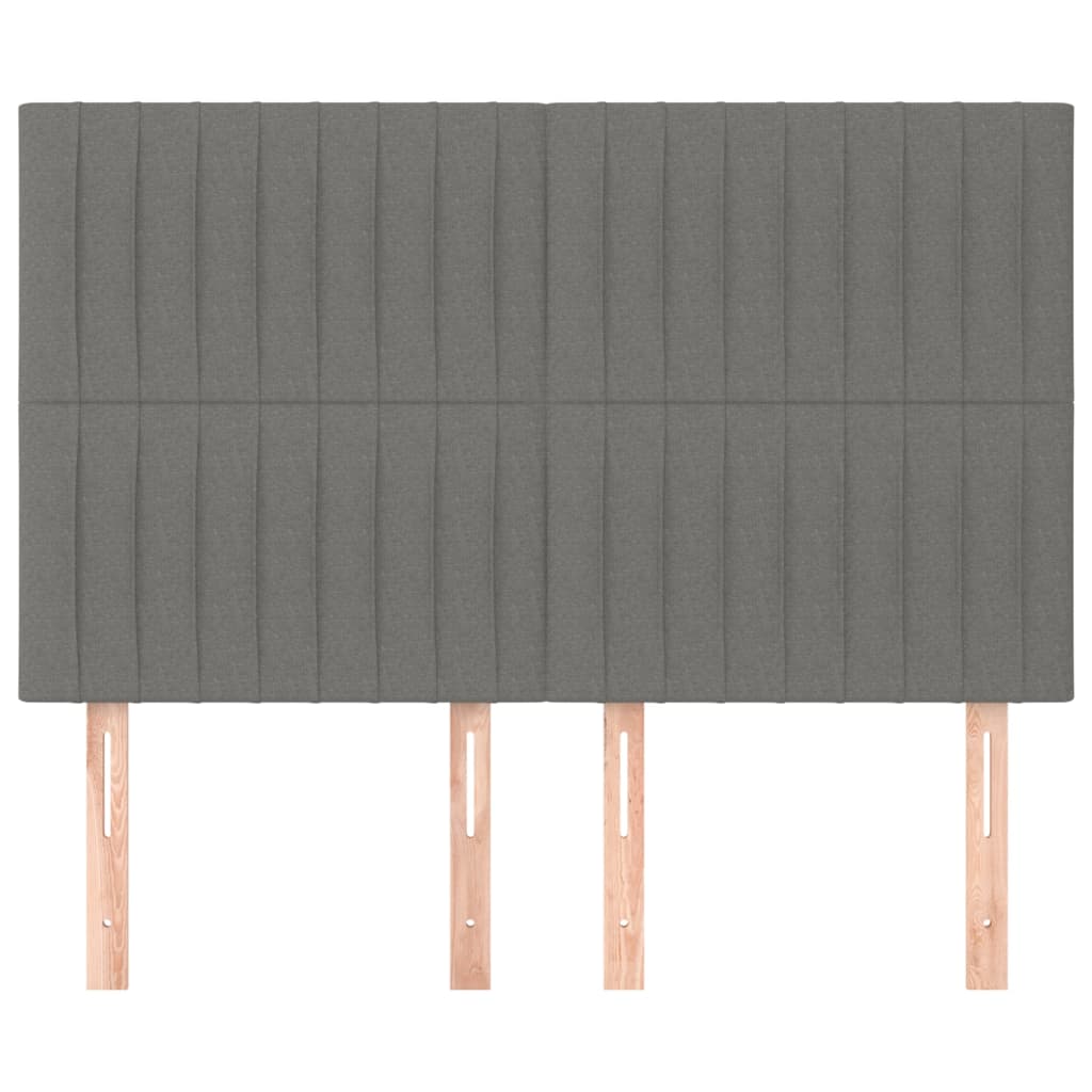 Kopfteil Dunkelgrau 144 x 5 x 118/128 cm Stoff