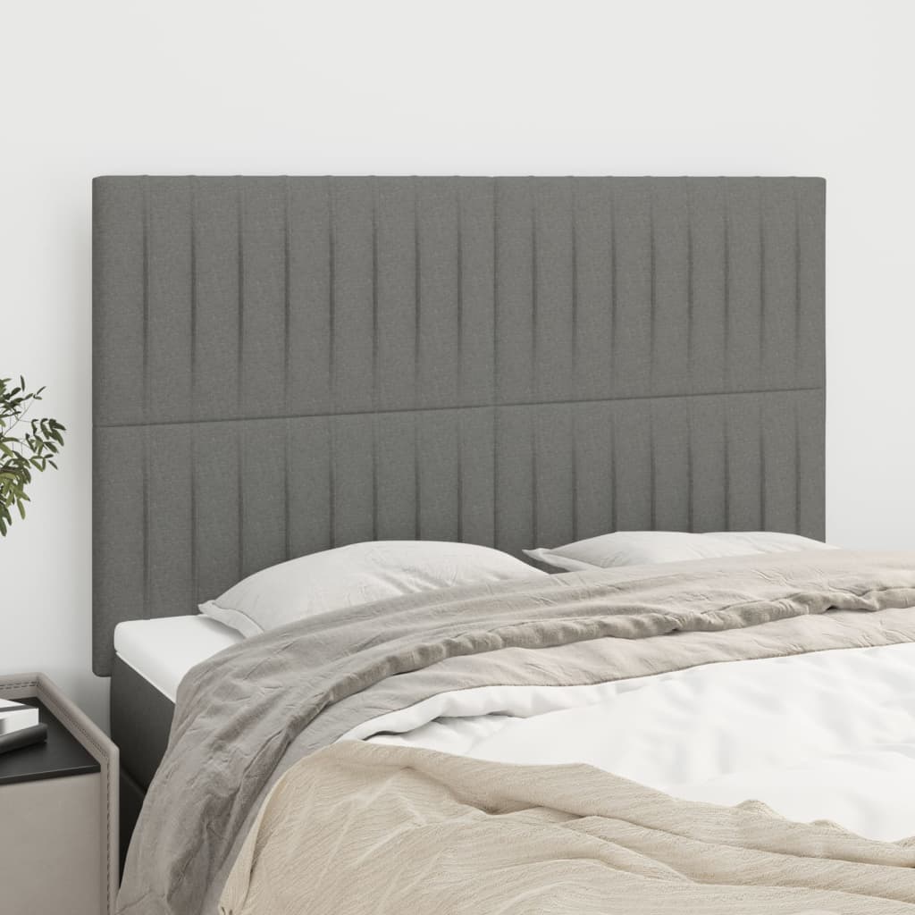 Kopfteil Dunkelgrau 144 x 5 x 118/128 cm Stoff