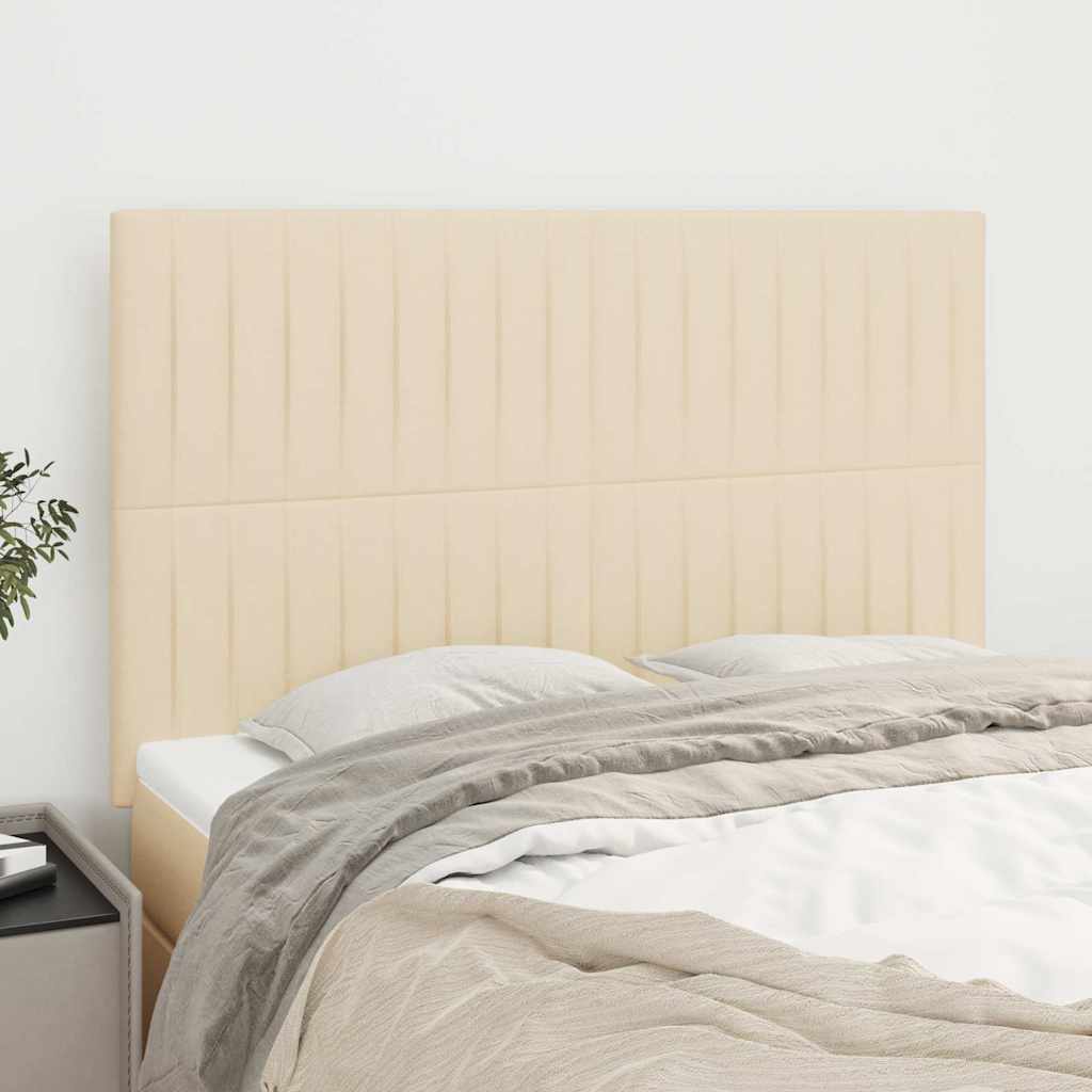 Kopfteil Creme 144x5x118/128 cm Stoff