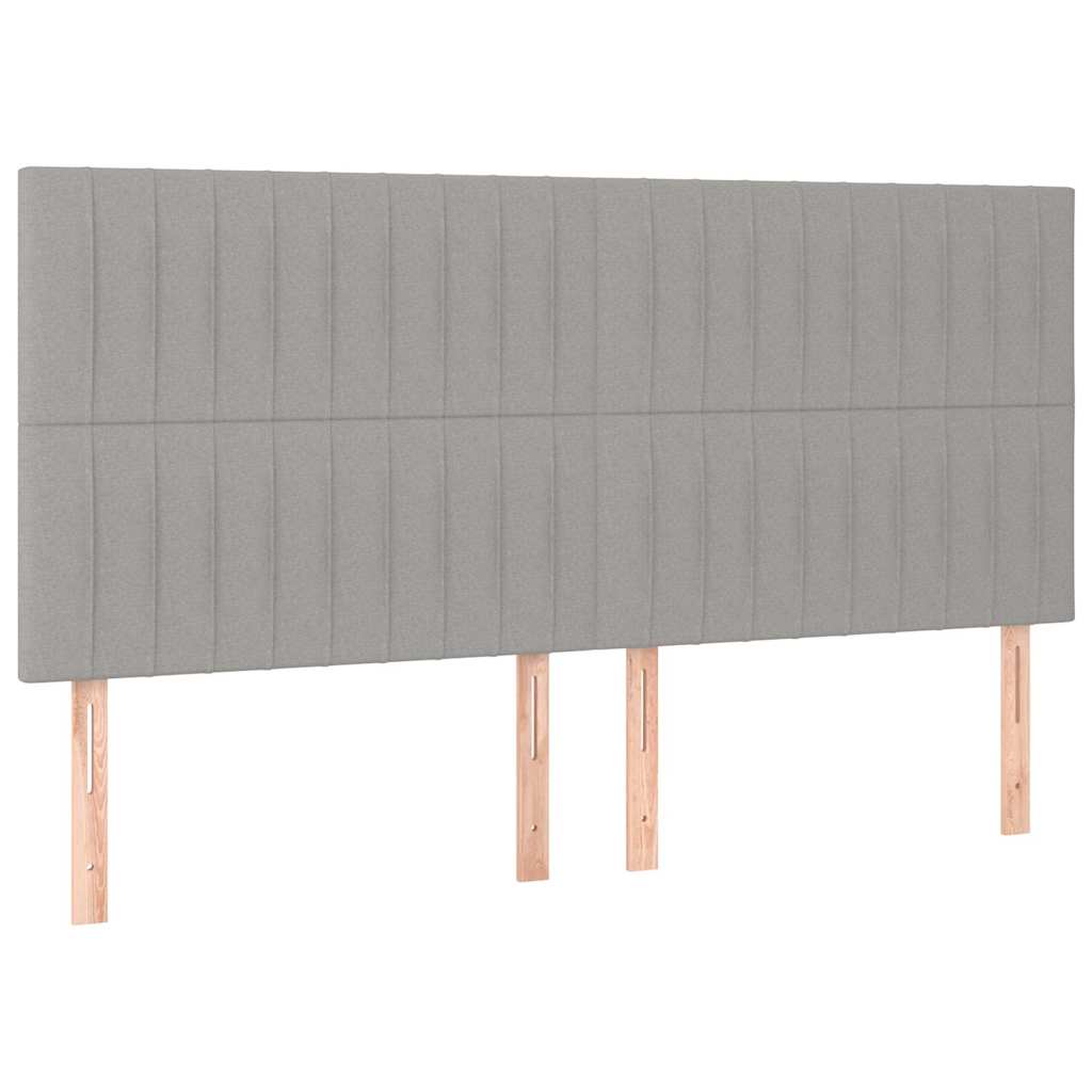 Kopfteil Hellgrau 160 x 5 x 118/128 cm Stoff