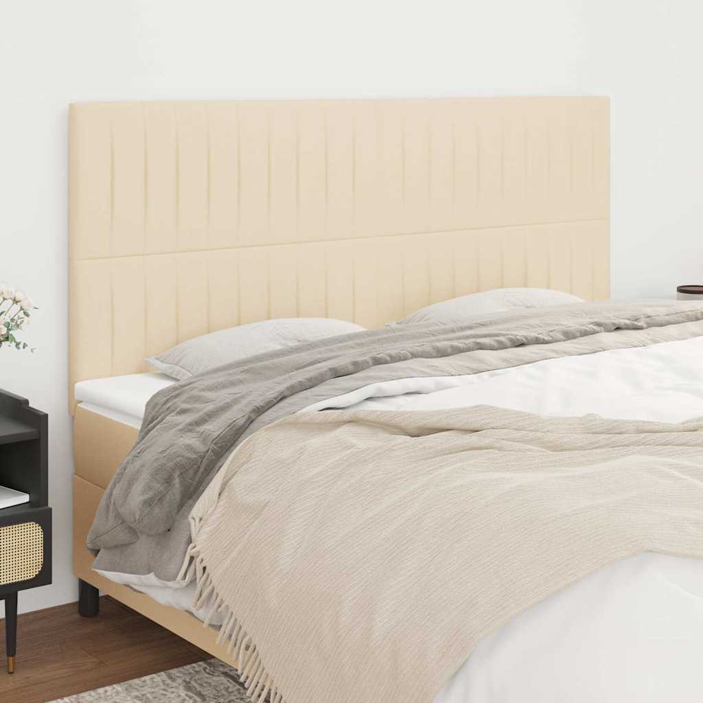 Kopfteil Creme 160x5x118/128 cm Stoff