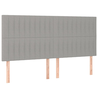 Kopfteil Hellgrau 180 x 5 x 118/128 cm Stoff