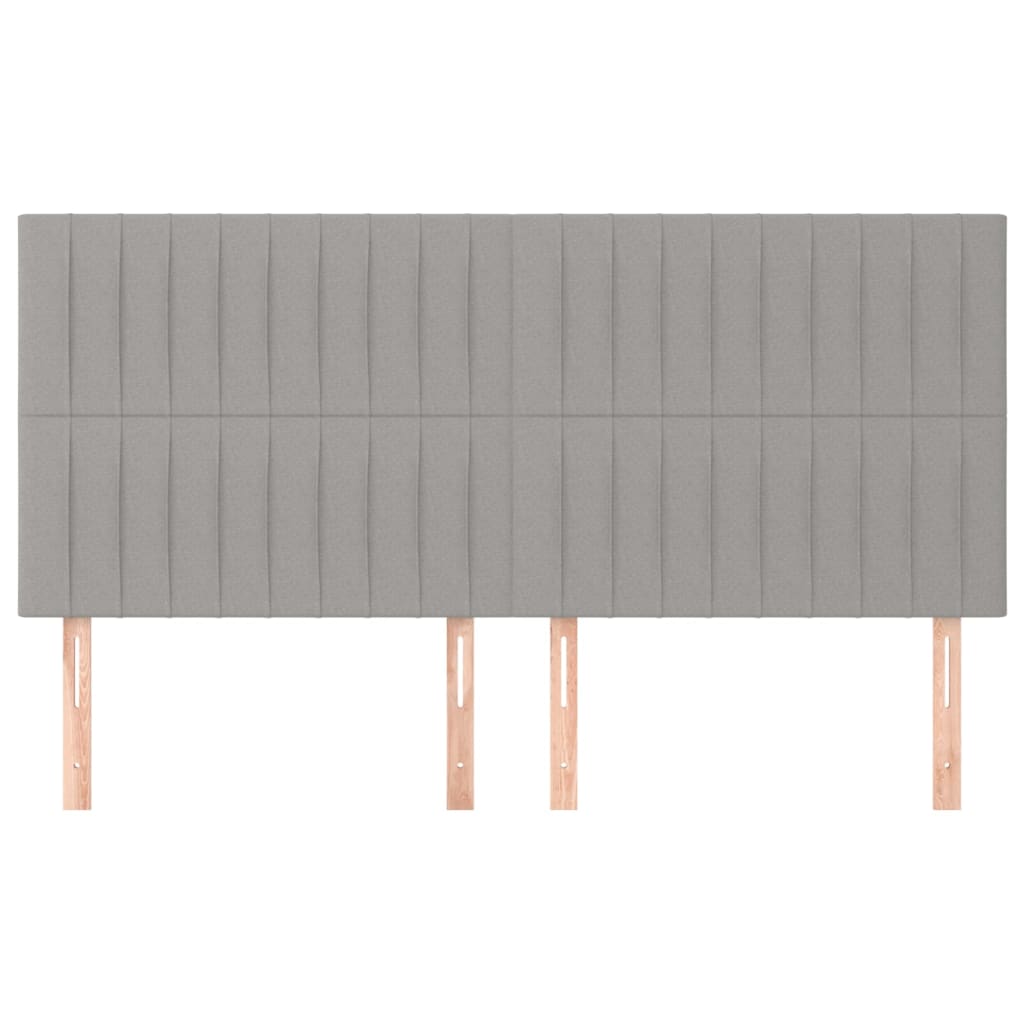 Kopfteil Hellgrau 180 x 5 x 118/128 cm Stoff